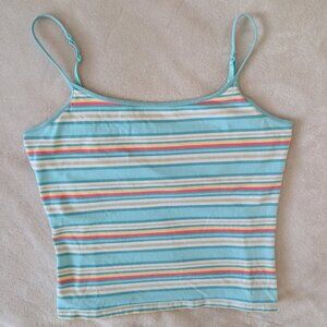 3/$30 Striped cotton tank with built in bra